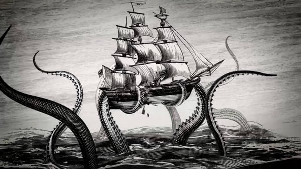 kraken and ship