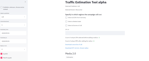 traffic estimation tool